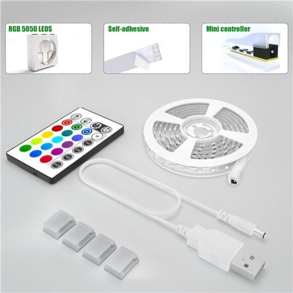 Tv Led Backlight, Maylit 8.2ft Led Strip Lights for 40-60in USB Remote Room - Picture 2 of 7